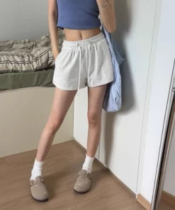 2025 New Summer Loose Shorts Fashion Women Solid Pocket Retro Y2K Sportwear Wide Leg Pants Casual Streetwear Joggers Trousers