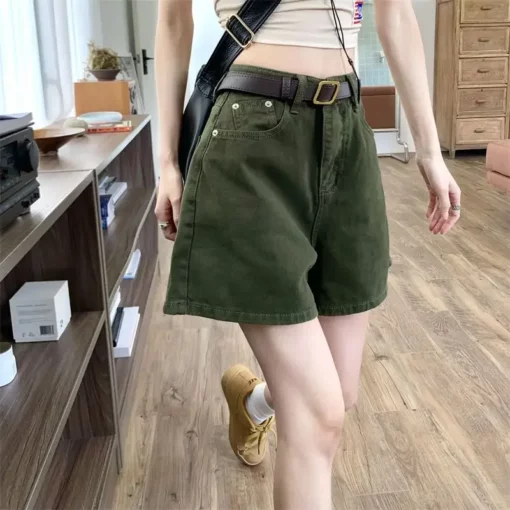 Wide Short Jean Pants Woman With Waist Pocket Denim Shorts for Women Korean Style Youthful Cheap Harajuku Fashion Outfits Jorts - Image 6