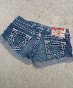 Street Women Retro High Waist Denim Shorts Y2K Embroidery Blue Denim Shorts Slim High Waist Gothic Comfort Retro Pocket Summer