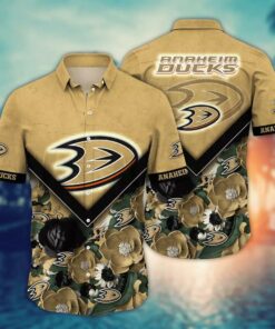 Anaheim Ducks Chevron Elegance Summer Hawaiian Shirt