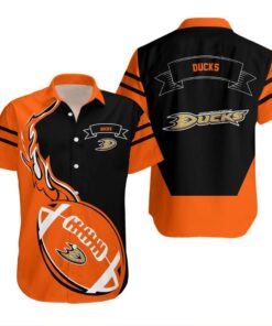 Anaheim Ducks Flaming Football Summer Hawaiian Shirt