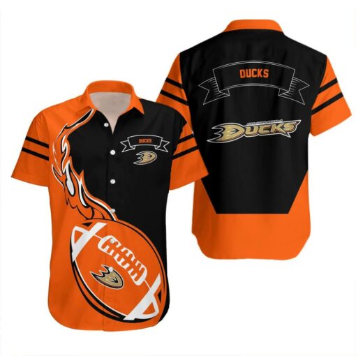 Anaheim Ducks Flaming Football Summer Hawaiian Shirt