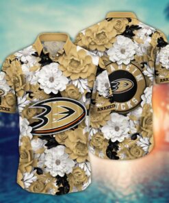Anaheim Ducks Golden Bloom Summer Hawaiian Shirt