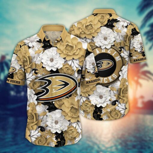 Anaheim Ducks Golden Bloom Summer Hawaiian Shirt