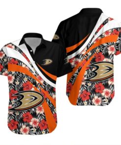 Anaheim Ducks Hibiscus Wave Summer Hawaiian Shirt