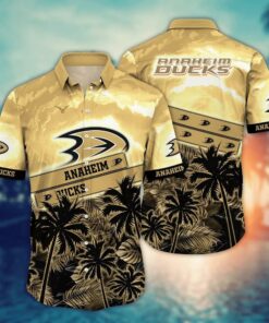 Anaheim Ducks Sunset Palms Summer Hawaiian Shirt