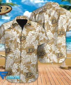 Anaheim Ducks Tropical Monstera Summer Hawaiian Shirt