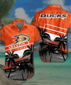 Anaheim Ducks Tropical Palm Breeze Summer Hawaiian Shirt