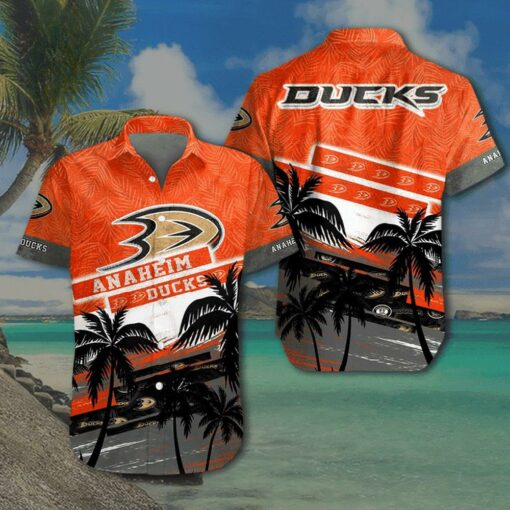 Anaheim Ducks Tropical Palm Breeze Summer Hawaiian Shirt