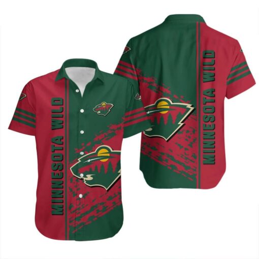 Bold Stripes Minnesota Wild Summer Hawaiian Shirt