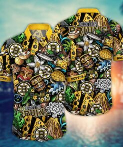 Boston Bruins Island Tiki Summer Hawaiian Shirt