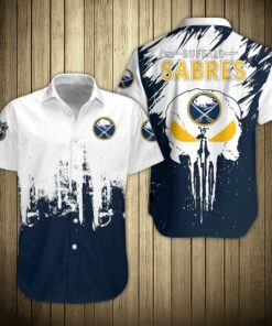 Buffalo Sabres Skull Splash Summer Hawaiian Shirt