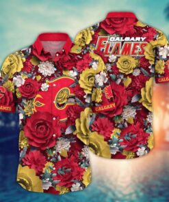 Calgary Flames Blooming Glory Summer Hawaiian Shirt