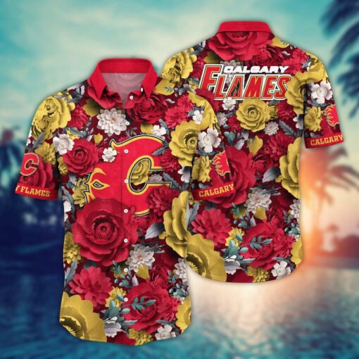Calgary Flames Blooming Glory Summer Hawaiian Shirt