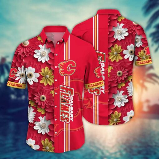 Calgary Flames Daisies Delight Summer Hawaiian Shirt