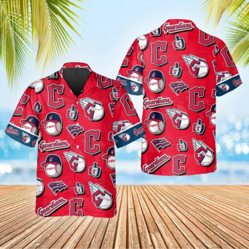 Cleveland Guardians Logo Mania Summer Hawaiian Shirt