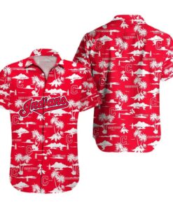Cleveland Guardians Navy Sketch Summer Hawaiian Shirt