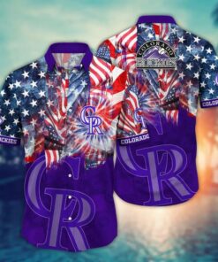 Colorado Rockies Fireworks Celebration Summer Hawaiian Shirt