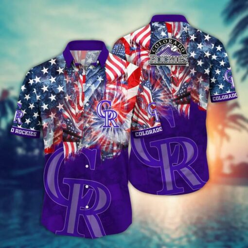 Colorado Rockies Fireworks Celebration Summer Hawaiian Shirt