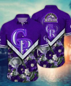 Colorado Rockies Floral Elegance Summer Hawaiian Shirt