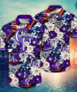 Colorado Rockies Floral Paradise Summer Hawaiian Shirt