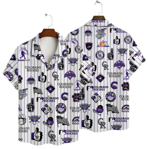 Colorado Rockies Iconic Collage Summer Hawaiian Shirt
