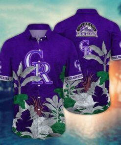 Colorado Rockies Jungle Canopy Summer Hawaiian Shirt