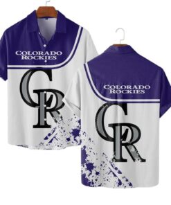 Colorado Rockies Minimalist Splash Summer Hawaiian Shirt