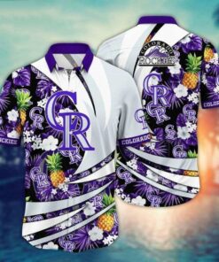 Colorado Rockies Pineapple Tropics Summer Hawaiian Shirt