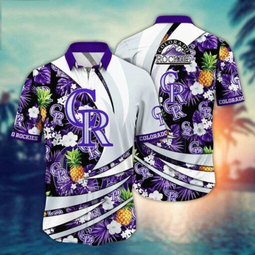 Colorado Rockies Pineapple Tropics Summer Hawaiian Shirt