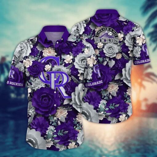 Colorado Rockies Purple Bloom Summer Hawaiian Shirt