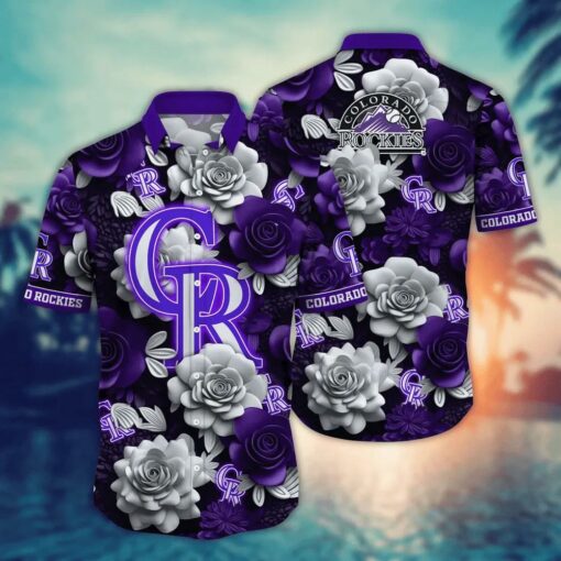 Colorado Rockies Rose Bloom Summer Hawaiian Shirt