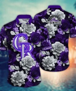 Colorado Rockies Rose Elegance Summer Hawaiian Shirt