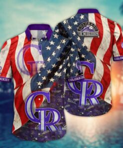 Colorado Rockies Stars and Stripes Summer Hawaiian Shirt