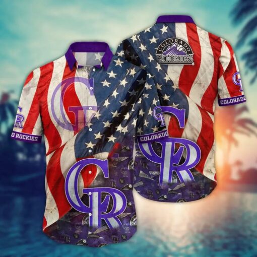 Colorado Rockies Stars and Stripes Summer Hawaiian Shirt