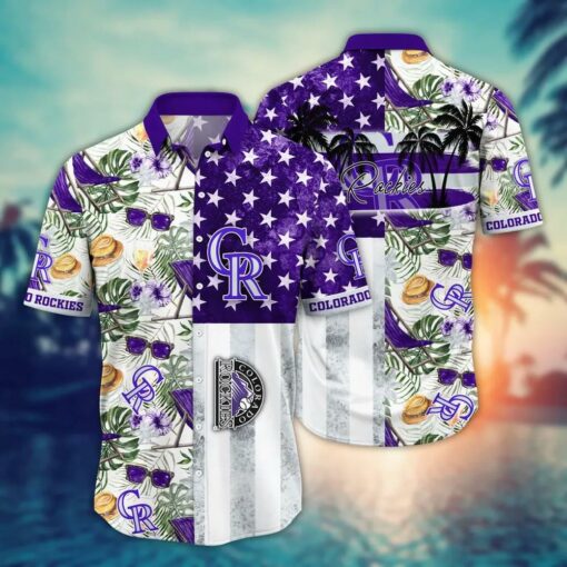 Colorado Rockies Stars and Tropics Summer Hawaiian Shirt