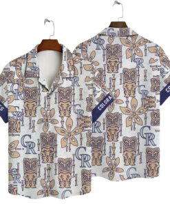 Colorado Rockies Tiki Floral Summer Hawaiian Shirt