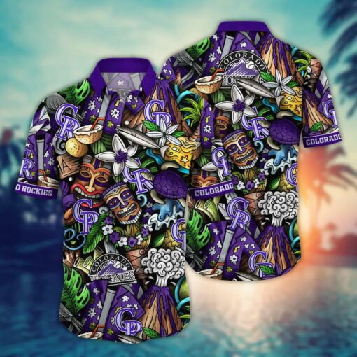 Colorado Rockies Tiki Tropics Summer Hawaiian Shirt
