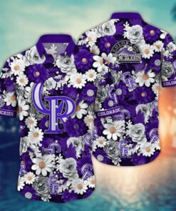 Colorado Rockies Vibrant Bloom Summer Hawaiian Shirt