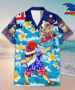 Custom Name Adelaide AFL Santa Claus Team Hawaiian Shirts