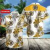 Custom Name Boston Bruins Hibiscus Summer Hawaiian Shirt