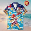 Custom Name Brisbane Lions AFL Santa Claus Team Hawaiian Shirts