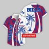 Custom Name Buffalo Bills Coconut Pattern Hawaiian Shirt For Fans