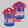 Custom Name Buffalo Bills Flowers Hawaiian Shirt For Fans