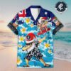 Custom Name Carlton AFL Santa Claus Team Hawaiian Shirts