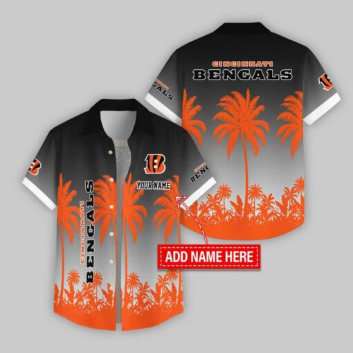 Custom Name Cincinnati Bengals Flowers Hawaiian Shirt For Fans