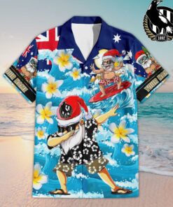 Custom Name Collingwood AFL Santa Claus Team Hawaiian Shirts