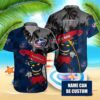 Custom Name Columbus Blue Jackets Tiki Summer Hawaiian Shirt