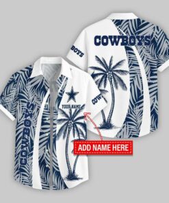 Custom Name Dallas Cowboys Coconut Pattern Hawaiian Shirt For Fans