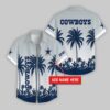 Custom Name Dallas Cowboys Flowers Hawaiian Shirt For Fans